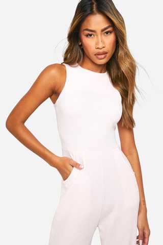 Mouwloze Jumpsuit - Zachtroze