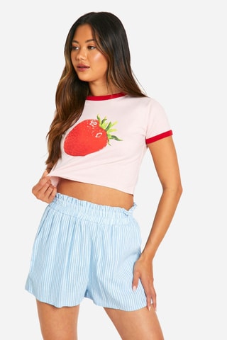 Cropped T-shirt - Roze