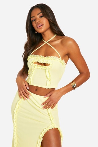 Crop top - Zachtgeel
