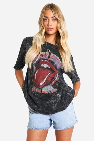 T-shirt Oversized The Rolling Stones - Zwart