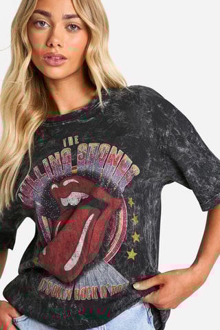 T-shirt Oversized The Rolling Stones - Zwart