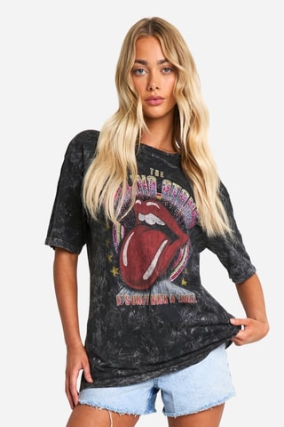 T-shirt Oversized The Rolling Stones - Zwart