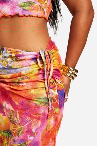 Crop Top en Lange Rok - Oranje