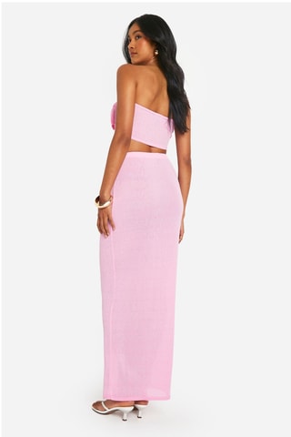 Bustier Crop Top en Lange Rok - Roze