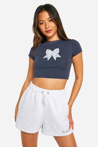 Cropped T-shirt - Marineblauw