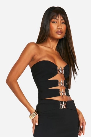 Bustier crop top - Zwart