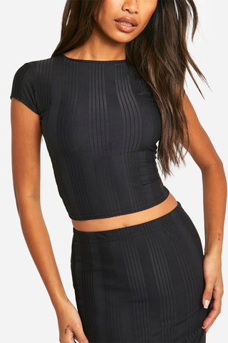 Crop Top en Midirok - Zwart