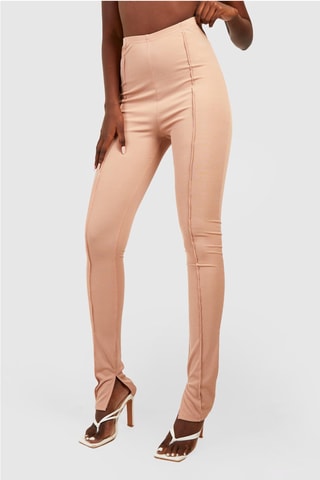 Broek Skinny Hoge Taille - Beige