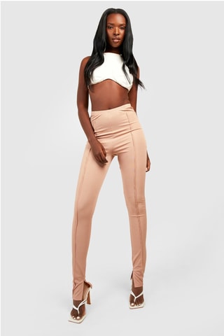 Broek Skinny Hoge Taille - Beige