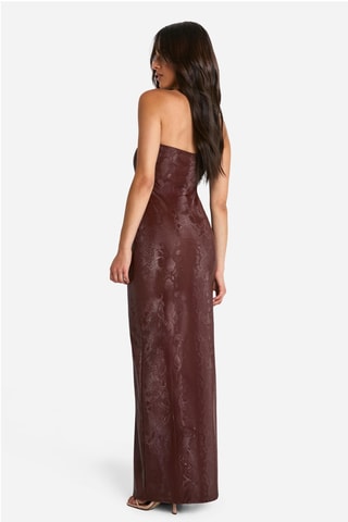Strapless Jurk - Bruin