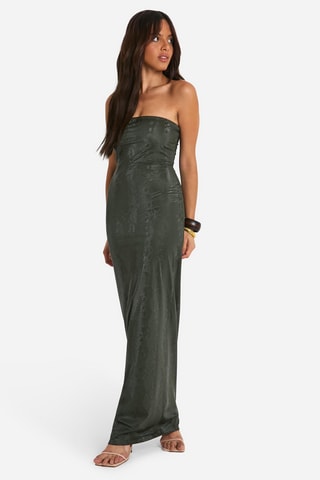 Strapless Jurk - Kaki