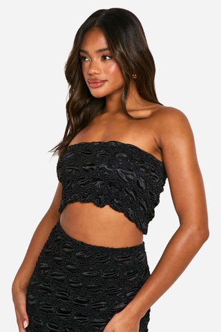 Bustier crop top - Zwart