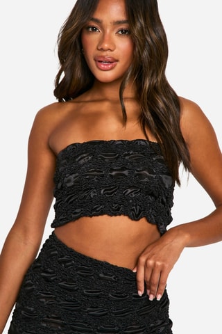 Bustier crop top - Zwart