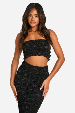 Bustier crop top - Zwart