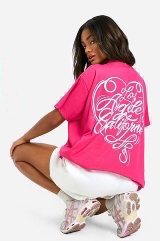 Oversized T-shirt - Roze