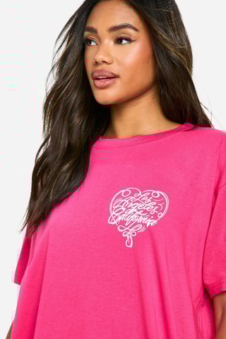 Oversized T-shirt - Roze