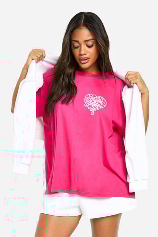 Oversized T-shirt - Roze