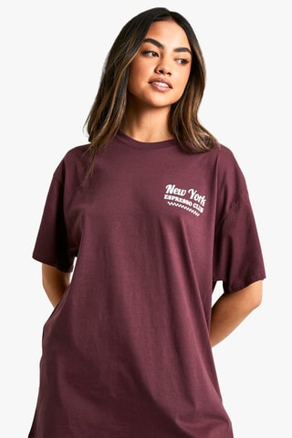 Oversized T-shirt - Bordeauxrood