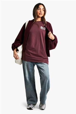 Oversized T-shirt - Bordeauxrood