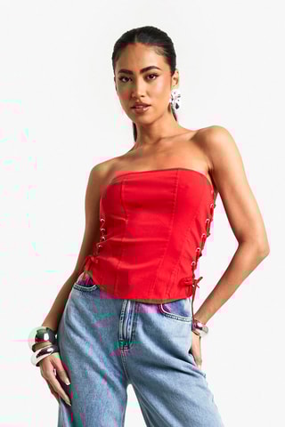 Strapless Top - Rood