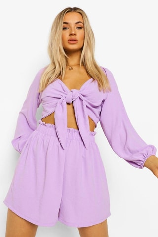 Crop Top en Short Relaxed fit - Paars