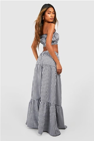 Bustier Crop Top en Lange Rok - Zwart
