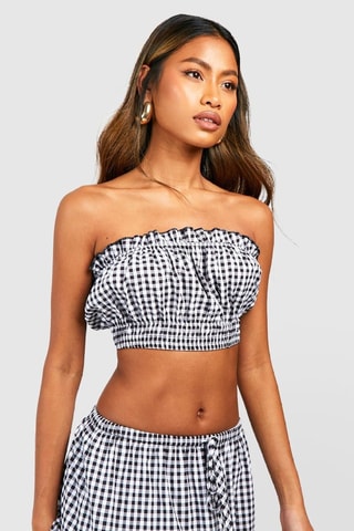 Bustier Crop Top en Lange Rok - Zwart