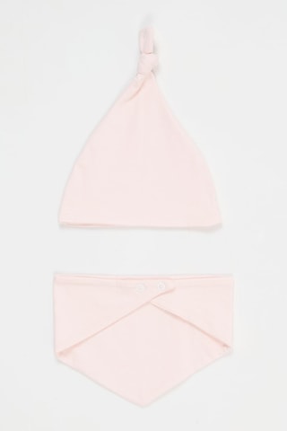 Bonnet et bavoir - Rose