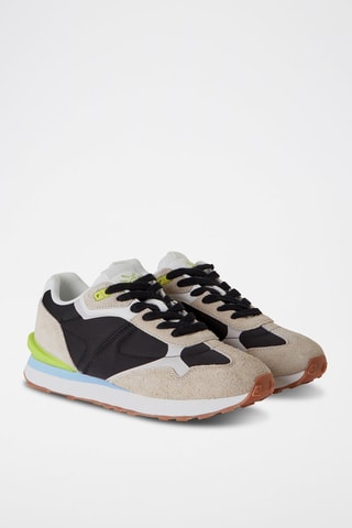 Baskets en cuir - Beige et noir