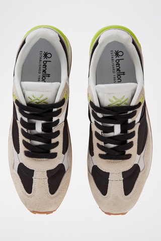 Baskets en cuir - Beige et noir