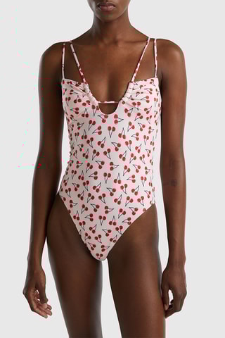 Maillot 1 pièce - Rose et rouge