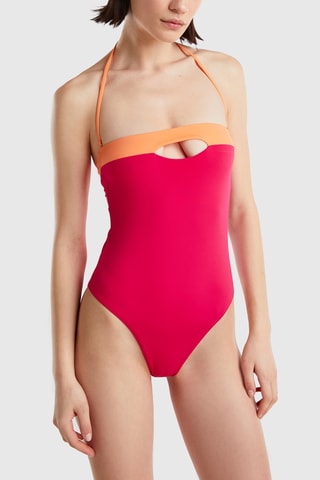 Maillot 1 pièce - Fuchsia et orange