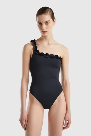 Maillot 1 pièce asymétrique - Noir