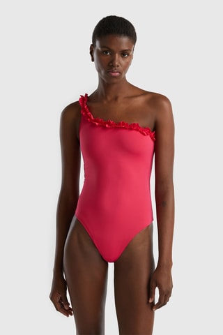 Maillot 1 pièce asymétrique - Fuchsia