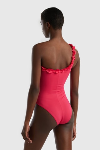 Maillot 1 pièce asymétrique - Fuchsia