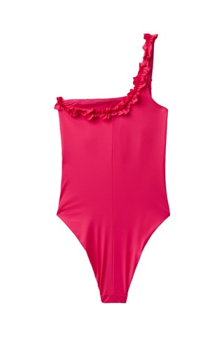 Maillot 1 pièce asymétrique - Fuchsia