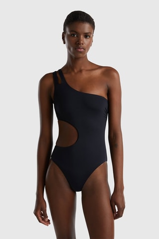 Maillot 1 pièce asymétrique - Noir