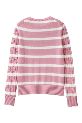 Pull Rose et blanc