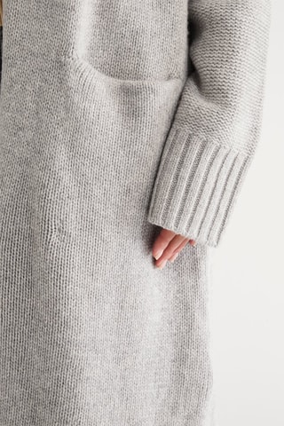 Gilet long en laine et cachemire - Gris chiné