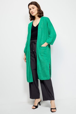 Gilet long en lin Vert