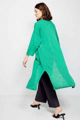 Gilet long en lin Vert