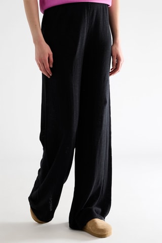 Pantalon palazzo en lin - Noir