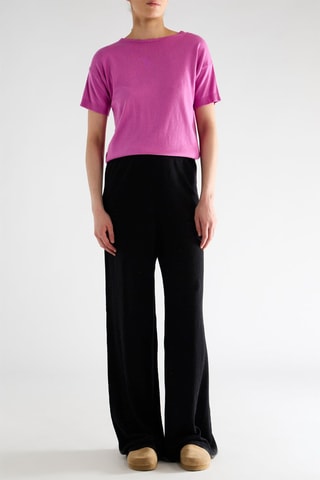 Pantalon palazzo en lin - Noir
