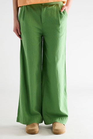 Pantalon fluide en lin - Vert