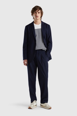 Pantalon droit Bleu marine
