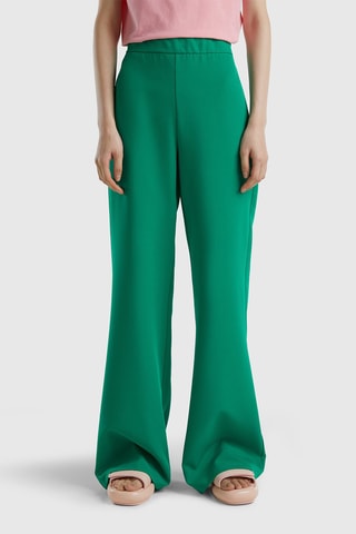 Pantalon flare taille haute Vert