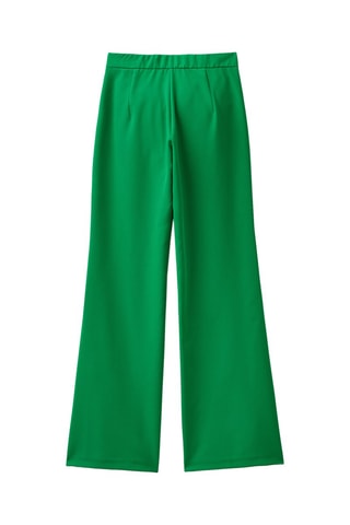 Pantalon flare taille haute Vert