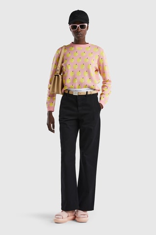 Pantalon wide legs taille haute Noir