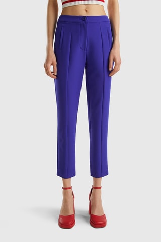 Pantalon cigarette 7/8 taille haute Violet