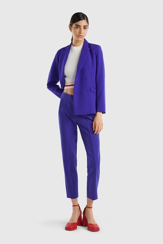 Pantalon cigarette 7/8 taille haute Violet